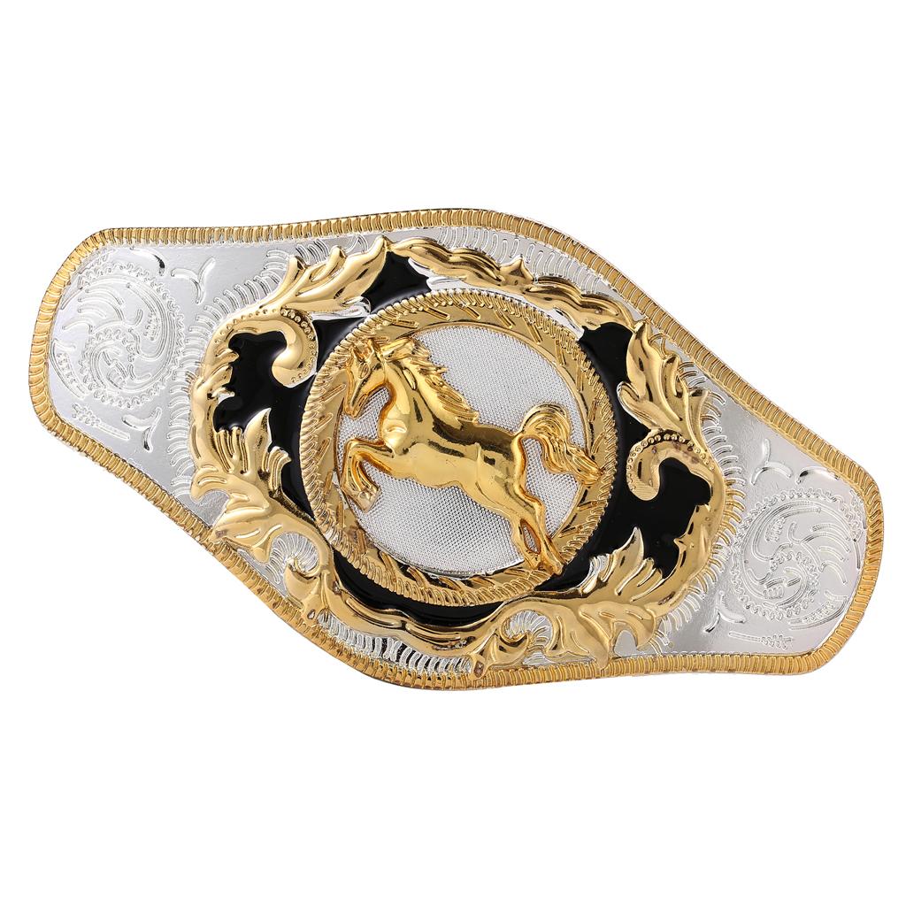 Maxbell  Western Belt Buckle Animal Bull Rodeo Antique Large Buckle Running Horse