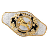 Western Belt Buckle Animal Bull Rodeo Antique Large Buckle Running Horse
