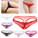 Maxbell Women Sexy Pearl Massage Lingerie Lace Thong G-String Pantiy Briefs White