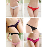 Maxbell Women Sexy Pearl Massage Lingerie Lace Thong G-String Pantiy Briefs White