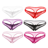 Maxbell Women Sexy Pearl Massage Lingerie Lace Thong G-String Pantiy Briefs White