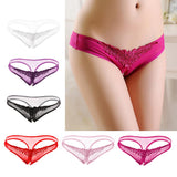 Maxbell Women Sexy Pearl Massage Lingerie Lace Thong G-String Pantiy Briefs White