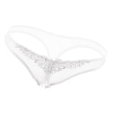 Maxbell Women Sexy Pearl Massage Lingerie Lace Thong G-String Pantiy Briefs White