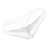 Maxbell Women Sexy Pearl Massage Lingerie Lace Thong G-String Pantiy Briefs White