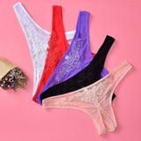 Maxbell Women Sexy Pearl Massage Lingerie Lace Thong G-String Pantiy Briefs White