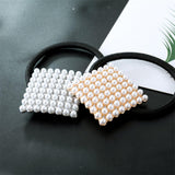 Maxbell Pearl Elastic Hair Ties Band Golden