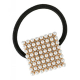 Maxbell Pearl Elastic Hair Ties Band Golden