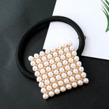 Maxbell Pearl Elastic Hair Ties Band Golden