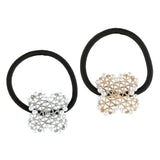 Maxbell Pearl Flower Elastic Hair Ties Band Golden