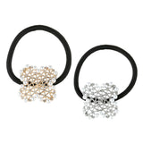 Maxbell Pearl Flower Elastic Hair Ties Band Golden