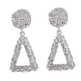 Max Maxb Vintage Geometric Big Drop Earring for Women Metal Dangle Jewelry Silver