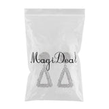 Max Maxb Vintage Geometric Big Drop Earring for Women Metal Dangle Jewelry Silver