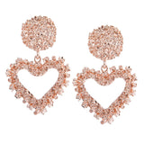 Max Fashion Love Heart Earrings Drop Ear Studs Charms Women Jewelry Rose Gold