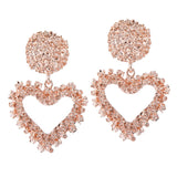 Max Fashion Love Heart Earrings Drop Ear Studs Charms Women Jewelry Rose Gold