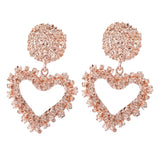 Max Fashion Love Heart Earrings Drop Ear Studs Charms Women Jewelry Rose Gold