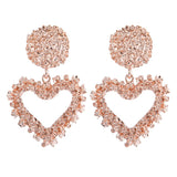 Max Fashion Love Heart Earrings Drop Ear Studs Charms Women Jewelry Rose Gold