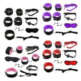 Maxbell Couples Under Bed Restraint Strap with Fur Hand&Anklecuffs & Ball Gag Black