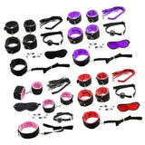 Maxbell Couples Under Bed Restraint Strap with Fur Hand&Anklecuffs & Ball Gag Black