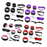 Maxbell Couples Under Bed Restraint Strap with Fur Hand&Anklecuffs & Ball Gag Black