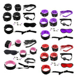 Maxbell Couples Under Bed Restraint Strap with Fur Hand&Anklecuffs & Ball Gag Black