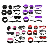 Maxbell Couples Under Bed Restraint Strap with Fur Hand&Anklecuffs & Ball Gag Black