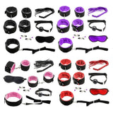 Maxbell Couples Under Bed Restraint Strap with Fur Hand&Anklecuffs & Ball Gag Black