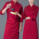 Max Maxb Unisex Chef Coat Long Sleeves Chef Jacket Waiter Kitchen Uniform Red XXL