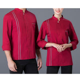 Max Maxb Unisex Chef Coat Long Sleeves Chef Jacket Waiter Kitchen Uniform Red XXL