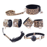 Maxbell 5PCS/SET Sex Toys Handcuff Cuffs Mouth Ball Gags Adult Role Play Kit Golden