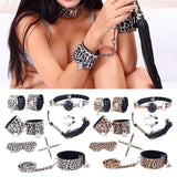 Maxbell 8PCS/SET Sex Toys Handcuff Cuffs Mouth Ball Gags Adult Role Play Kit  Silver