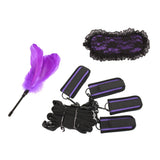 Maxbell 3PCS/SET Adult Sex Toys Handcuff Cuffs Strap Lace Eyemask Feather Stick Kit