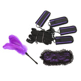 Maxbell 3PCS/SET Adult Sex Toys Handcuff Cuffs Strap Lace Eyemask Feather Stick Kit