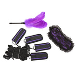 Maxbell 3PCS/SET Adult Sex Toys Handcuff Cuffs Strap Lace Eyemask Feather Stick Kit