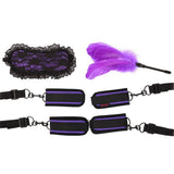 Maxbell 3PCS/SET Adult Sex Toys Handcuff Cuffs Strap Lace Eyemask Feather Stick Kit