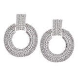 Maxbell Womens Geometric Round Statement Drop Dangle Earrings Jewelry Silver