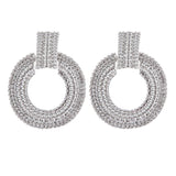 Maxbell Womens Geometric Round Statement Drop Dangle Earrings Jewelry Silver