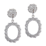 Maxbell Womens Geometric Oval Statement Drop Dangle Earrings Jewelry Silver