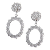 Maxbell Womens Geometric Oval Statement Drop Dangle Earrings Jewelry Silver