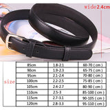 Womens Fashion Casual Belt PU Leather Waist Belt Single Prong Buckle 90cm