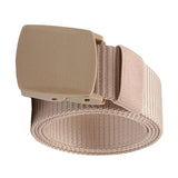 Outdoor Breathable Men Nylon Waist Belt Slide Buckle Beige