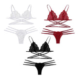 Maxbell Womens 2 Piece Lace Hollow Perspective Bikini Swimsuit Beach Swimwear Set Black S