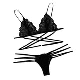 Maxbell Womens 2 Piece Lace Hollow Perspective Bikini Swimsuit Beach Swimwear Set Black M
