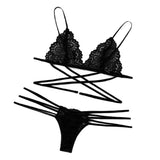 Maxbell Womens 2 Piece Lace Hollow Perspective Bikini Swimsuit Beach Swimwear Set Black XL