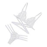 Maxbell Womens 2 Piece Lace Hollow Perspective Bikini Swimsuit Beach Swimwear Set White XL