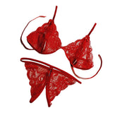 Max Maxb Women 2 Pieces Sexy Lingerie Set Bra and Panty Set Babydoll Open Thong Red