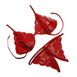 Max Maxb Women 2 Pieces Sexy Lingerie Set Bra and Panty Set Babydoll Open Thong Red