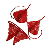 Max Maxb Women 2 Pieces Sexy Lingerie Set Bra and Panty Set Babydoll Open Thong Red