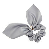 Max Maxb Women Girls Bowknot Hair Scrunchies Solid Hair Ties Bands Accessories Gray