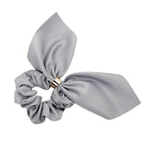Max Maxb Women Girls Bowknot Hair Scrunchies Solid Hair Ties Bands Accessories Gray