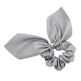 Max Maxb Women Girls Bowknot Hair Scrunchies Solid Hair Ties Bands Accessories Gray